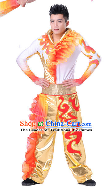 Chinese Folk Ethnic Dance Costume Complete Set for Men