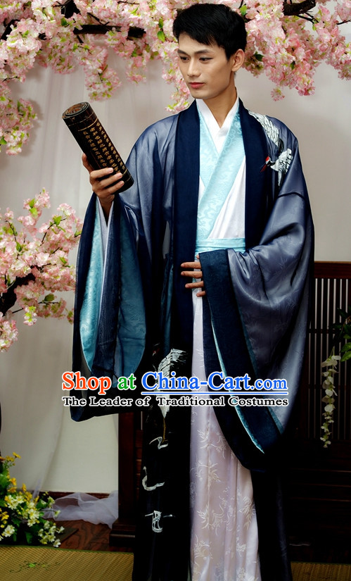 Chinese Male Crane Hanfu Costume Ancient Costume Traditional Clothing Traditiional Dress Clothing online