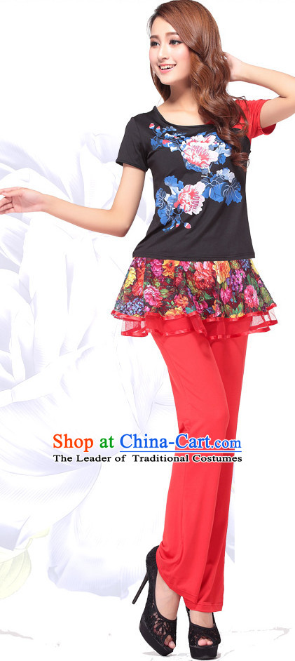 Chinese Style Modern Gymnastics Costume Ideas Dancewear Supply Dance Wear Dance Clothes Suit