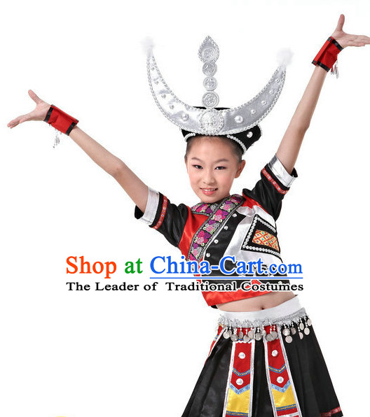 Chinese Stage Performance Ethnic Dancewear Dancing Costume Complete Set for Girls