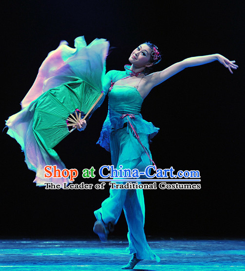 Chinese Professional Stage Performance Fan Group Dancewear Dance Costume Complete Set for Women