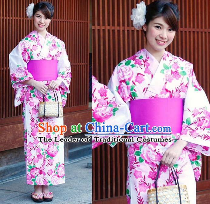 Top Authentic Traditional Japanese Kimonos Kimono Dress Yukata Clothing Garment Complete Set for Women Ladies Girls