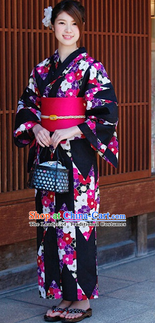 Top Authentic Traditional Japanese Kimonos Kimono Dress Yukata Clothing Garment Complete Set for Women Ladies Girls