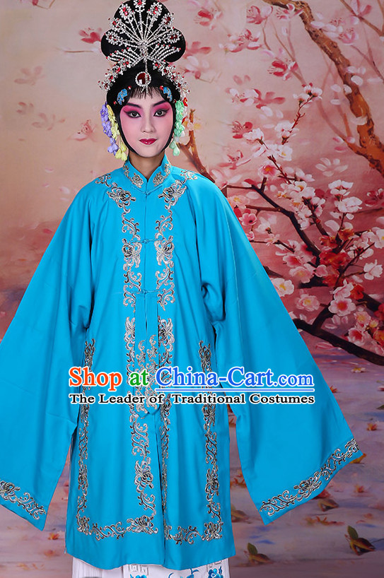 Blue Ancient Chinese Beijing Opera Costumes Peking Opera Young Women Costume for Women Girls Adults Kids