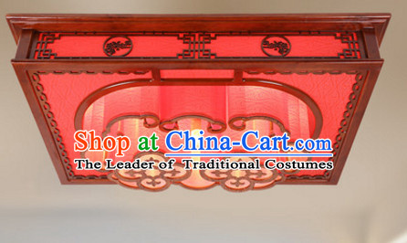 Chinese Ancient Handmade and Carved Natural Wood Ceiling Palace Lantern