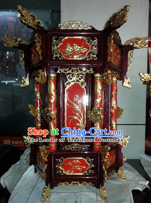 Golden Dragon Chinese Classical Handmade and Carved Hanging Palace Lantern