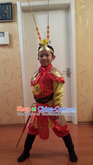 Chinese Lunar Monkey Year Sun Wukong Monkey King Costumes Complete Set for Kids or Adults