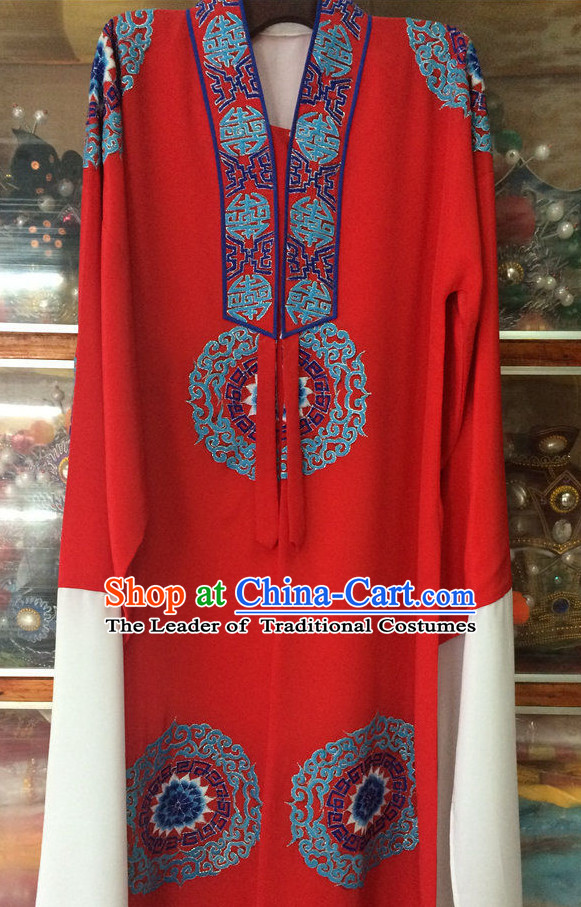 Ancient Chinese Opera Embroidered Landlord Costumes Complete Set for Men