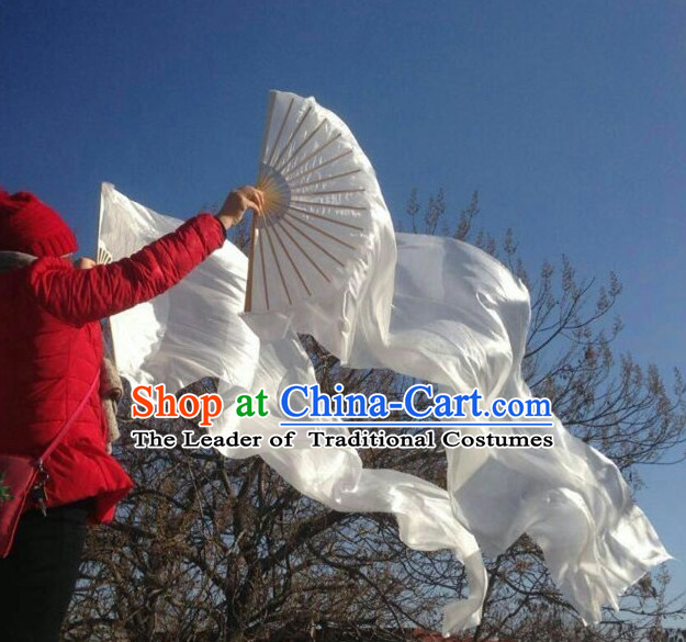 1.5 Meters Pure White Long Silk Dance Ribbons