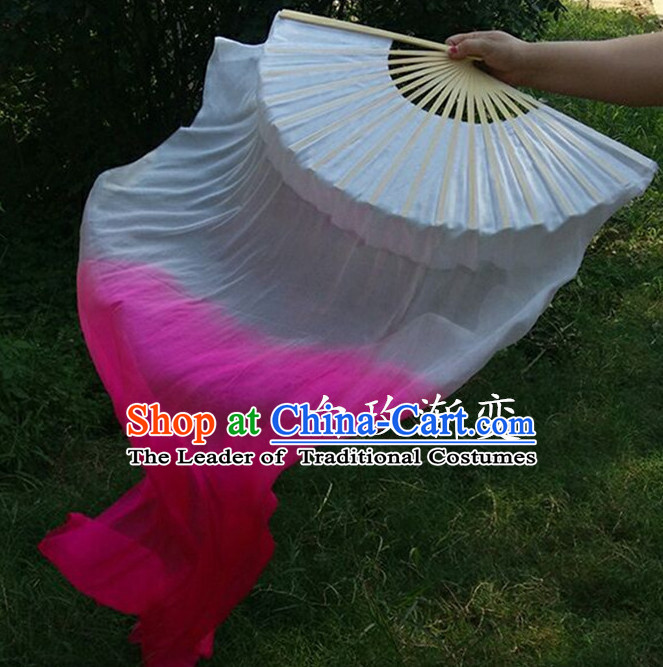 1.5 Meters Long Color Transition Silk Dancing Fans