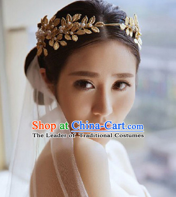 Chinese Wedding Bridal Hair Accessories Headwear Headdress Hair Accessory Hair Jewelry Set for Women or Girls