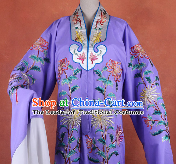 Top Embroidered Chinese Classic Peking Opera Female Costume Beijing Opera Long Robe Costumes Complete Set for Adults Kids Men Boys