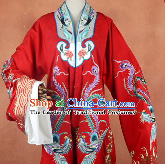 Top Embroidered Chinese Classic Peking Opera Female Costume Beijing Opera Long Phoenix Robe Costumes Complete Set for Adults Kids Women Girls