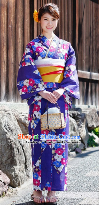 Top Authentic Traditional Japanese Kimonos Kimono Dress Yukata Clothing Robe Garment Complete Set for Women Ladies Girls