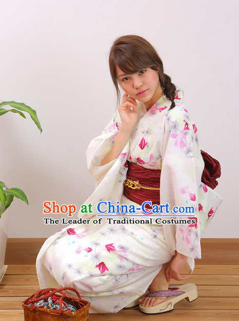 Top Authentic Traditional Japanese Kimonos Kimono Dress Yukata Clothing Robe Garment Complete Set for Women Ladies Girls