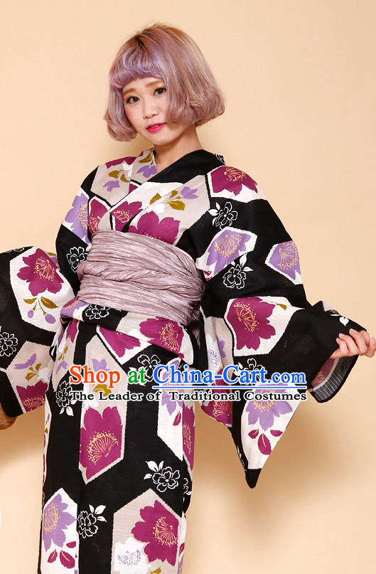 Top Authentic Traditional Japanese Kimonos Kimono Dress Yukata Clothing Robe Garment Complete Set for Women Ladies Girls