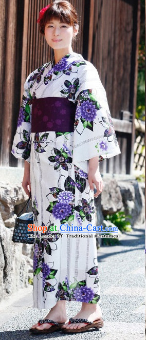 Traditional Japanese Kimono Fashion Furisode Yukata Clothing Stain Robe Dress online Complete Set for Women