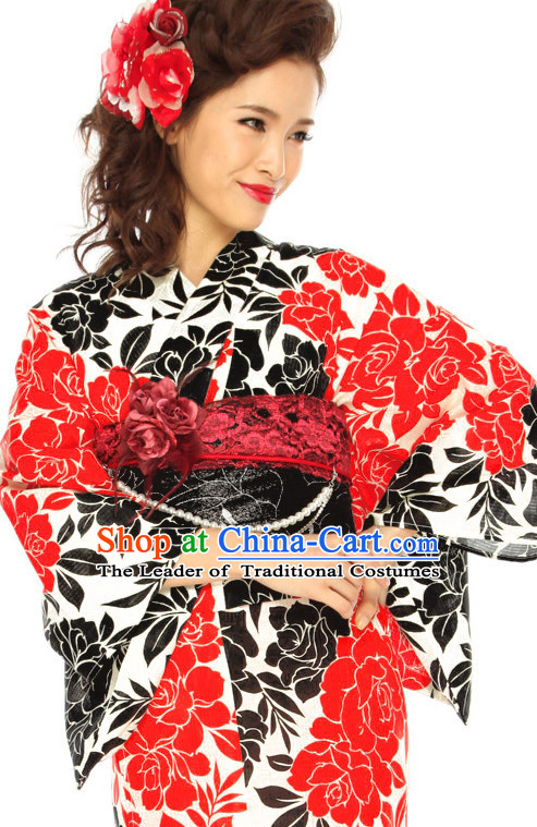 Top Authentic Traditional Japanese Kimonos Kimono Dress Yukata Clothing Robe online Complete Set for Women