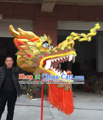 Yellow Chinese Spring Festival Big Display or Play Handmade Dragon Head