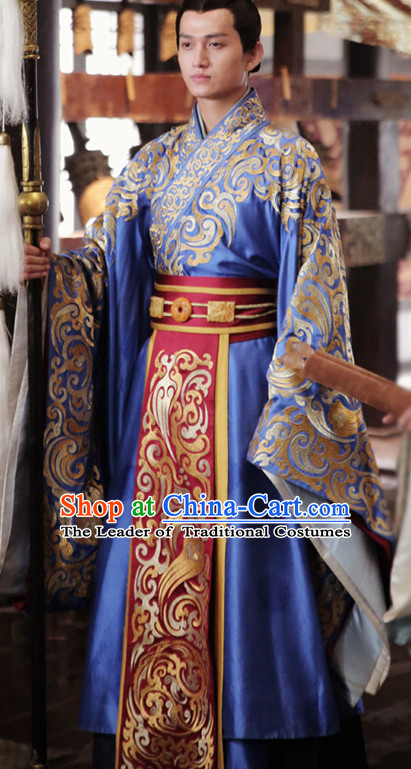 Ancient Chinese Emperor Royal Dresses Imperial Prince Robe Clothes Complete Set