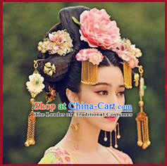 Chinese Ancient Style Hair Jewelry Accessories, Empress Hairpins, Queen Tang Dynasty Xiuhe Suit Wedding Bride Phoenix Coronet, Hair Accessories Set for Women