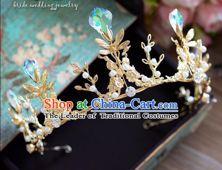 Traditional Jewelry Accessories, Princess Bride Royal Crown, Wedding Hair Accessories, Baroco Style Crystal Headwear for Women