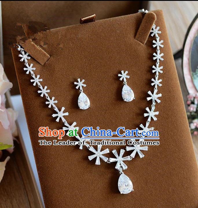 Traditional Jewelry Accessories, Palace Princess Necklace, Wedding Accessories Headwear, Baroco Style Crystal Earrings for Women