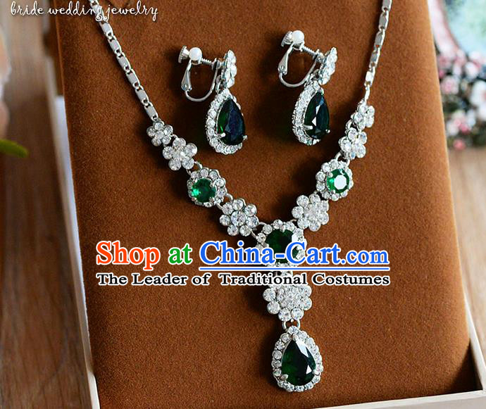 Traditional Jewelry Accessories, Palace Princess Necklace, Wedding Accessories, Baroco Style Crystal Earrings for Women