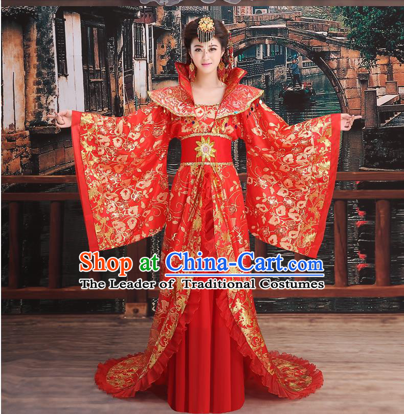 Ancient Chinese Palace Empress Costumes Complete Set, Tang Dynasty Ancient Palace Clothing, Cosplay Hanfu Fairy Princess Dress Suits For Women