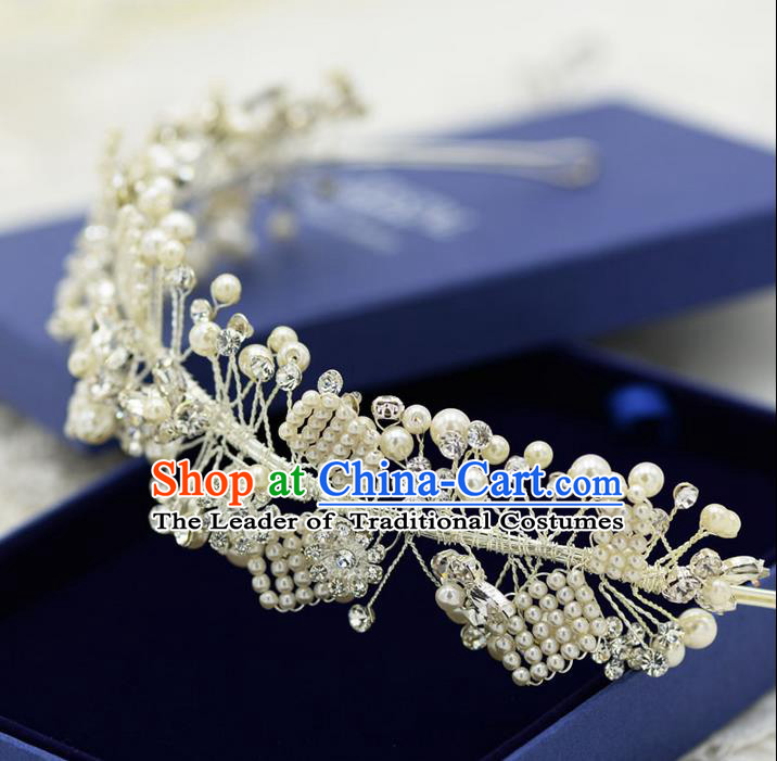 Traditional Jewelry Accessories, Princess Wedding Hair Accessories, Bride Wedding Hair Accessories, Baroco Style Pearl Headwear for Women