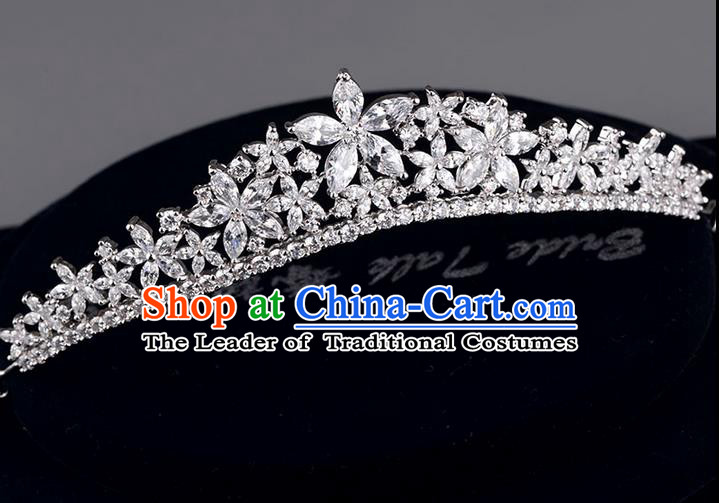 Traditional Jewelry Accessories, Palace Princess Bride Royal Crown, Engagement Royal Crown, Wedding Hair Accessories, Baroco Style Crystal Zircon Headwear for Women