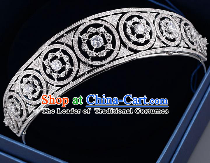 Traditional Jewelry Accessories, Palace Princess Bride Royal Crown, Engagement Royal Crown, Wedding Hair Accessories, Baroco Style Crystal Zircon Headwear for Women