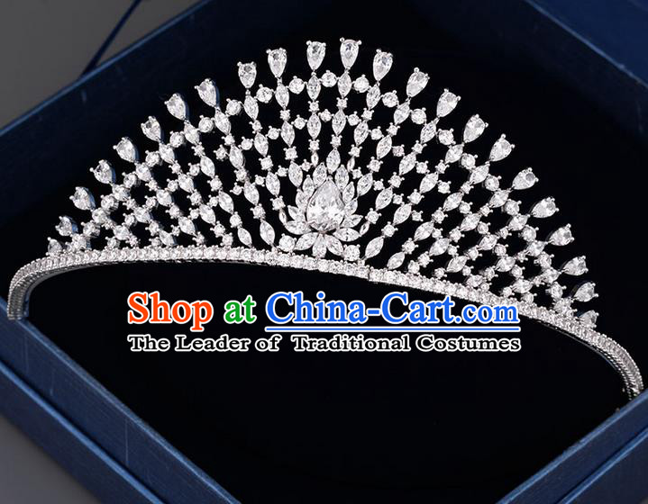 Traditional Jewelry Accessories, Palace Princess Bride Royal Crown, Imperial Royal Crown, Wedding Hair Accessories, Baroco Style Crystal Zircon Headwear for Women