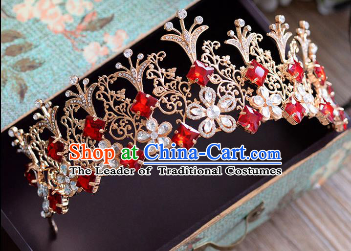 Traditional Jewelry Accessories, Palace Queen Bride Royal Crown, Imperial Royal Crown, Wedding Hair Accessories, Baroco Style Crystal Headwear for Women