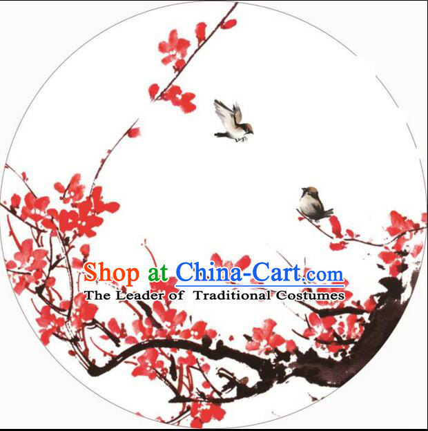 Chinese Classic Handmade Oiled Paper Umbrella Parasol Sunshade Dancing Plum Bird