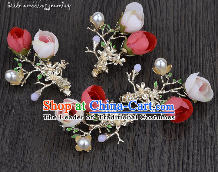 Traditional Jewelry Accessories, Princess Hair Accessories, Bride Wedding Hair Accessories, Headwear, Baroco Style Flowers Hair Claw for Women