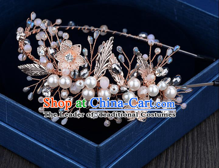 Traditional Jewelry Accessories, Princess Hair Accessories, Bride Wedding Hair Accessories, Headwear, Baroco Style Crystal Pearl Hair Claw for Women