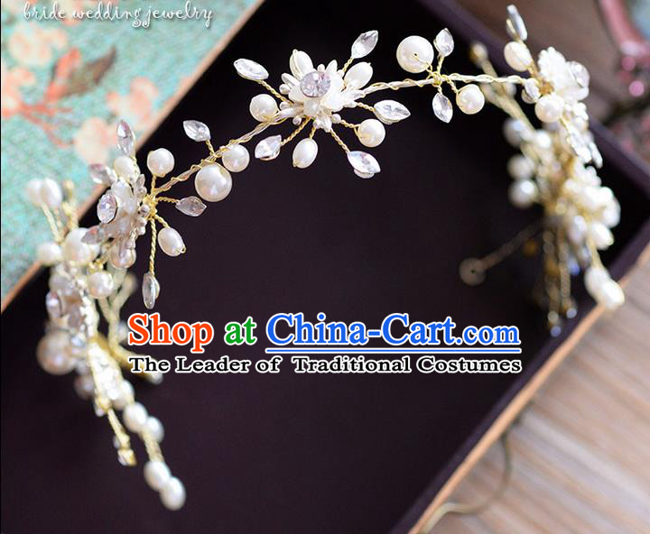 Traditional Jewelry Accessories, Princess Hair Accessories, Bride Wedding Hair Accessories, Headwear, Baroco Style Crystal Pearl Hair Claw for Women