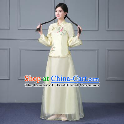 Chinese Traditional Costume Min Guo Time Female Women Clothing Nobel Lady