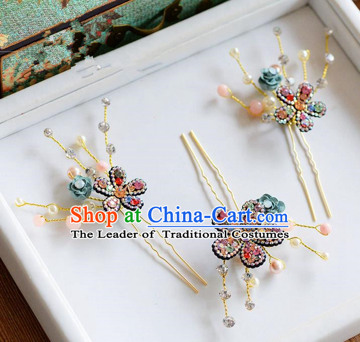 Traditional Jewelry Accessories, Princess Wedding Hair Accessories, China Bride Wedding Hair Accessories, Headwear, Baroco Style Handmade Crystal Hair Claw for Women