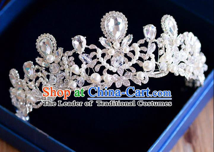 Traditional Jewelry Accessories, Palace Princess Bride Royal Crown, Engagement Royal Crown, Wedding Hair Accessories, Baroco Style Crystal Headwear for Women