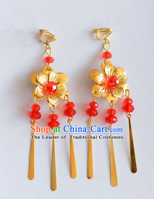 Chinese Ancient Style Jewelry Accessories, Earring, Hanfu Xiuhe Suits Wedding Bride Earrings for Women