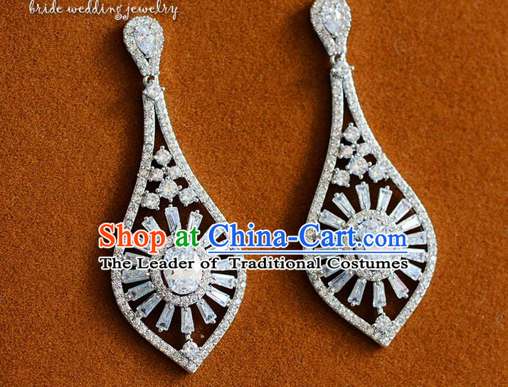 Traditional Jewelry Accessories, Palace Princess Wedding Earring Accessories, Baroco Style Crystal Earrings for Women