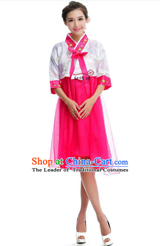 Women Shirt Skirt Korean Clothes Show Costume Shirt Sleeves Korean Traditional Dress Dae Jang Geum White Top Rose Red Skirt