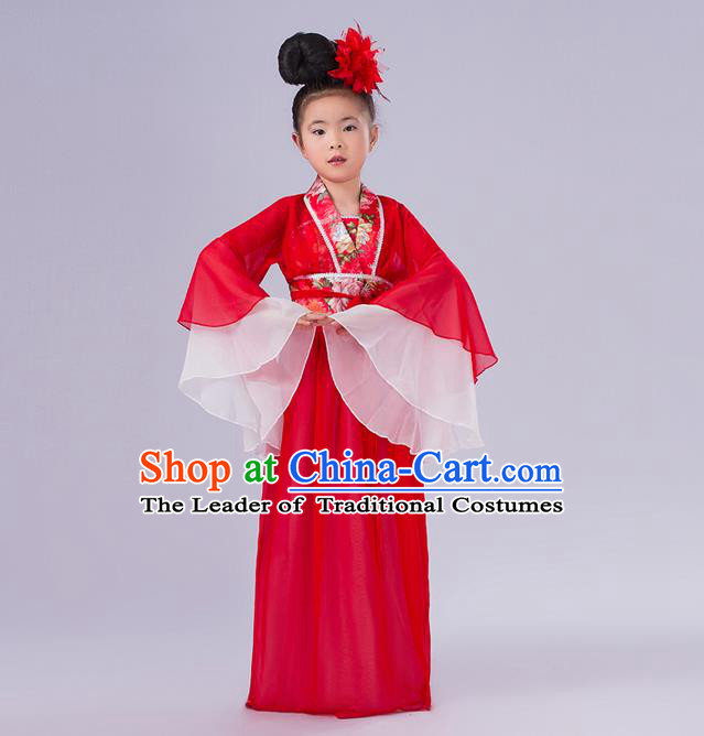 Ancient Chinese Palace Costumes Complete Set, Traditional Han Dynasty Ancient Palace Children Clothing, Cosplay Hanfu Fairy Princess Dress Suits for Kids