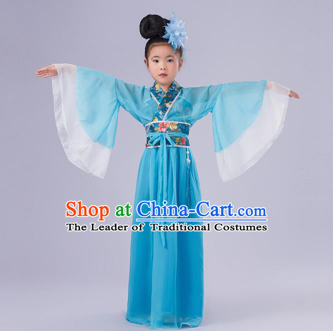 Ancient Chinese Palace Costumes Complete Set, Traditional Han Dynasty Ancient Palace Children Clothing, Cosplay Hanfu Fairy Princess Dress Suits for Kids