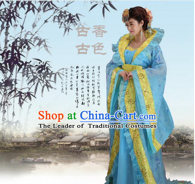 Ancient Chinese Palace Empress Costumes Complete Set, Tang Dynasty Ancient Palace Dance Clothing, Cosplay Fairy Imperial Consort Dress Suits For Women