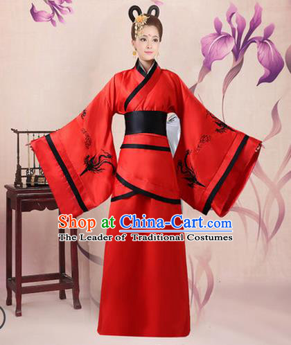 Ancient Chinese Palace Empress Costumes Complete Set, Han Dynasty Ancient Palace Princess Dance Wedding Clothing, Hanfu Curving Front Robe, Cosplay Fairy Imperial Consort Dress Suits For Women