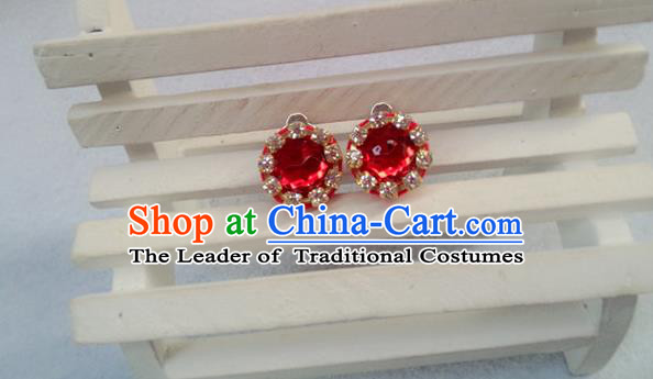 Chinese Wedding Jewelry Accessories, Traditional Xiuhe Suits Wedding Bride Earrings, Ancient Chinese Crystal Earrings