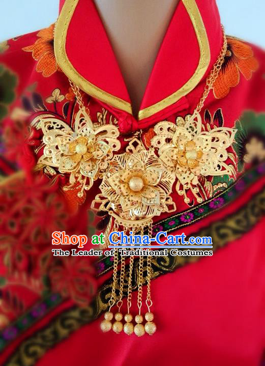 Chinese Wedding Jewelry Accessories, Traditional Xiuhe Suits Wedding Bride Necklace, Ancient Chinese Collar Accessory